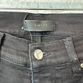 Amiri MX1 Black Leather Black Denim Jeans Sz 31