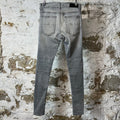 Amiri MX1 Pink Suede Grey Denim Jeans Sz 28