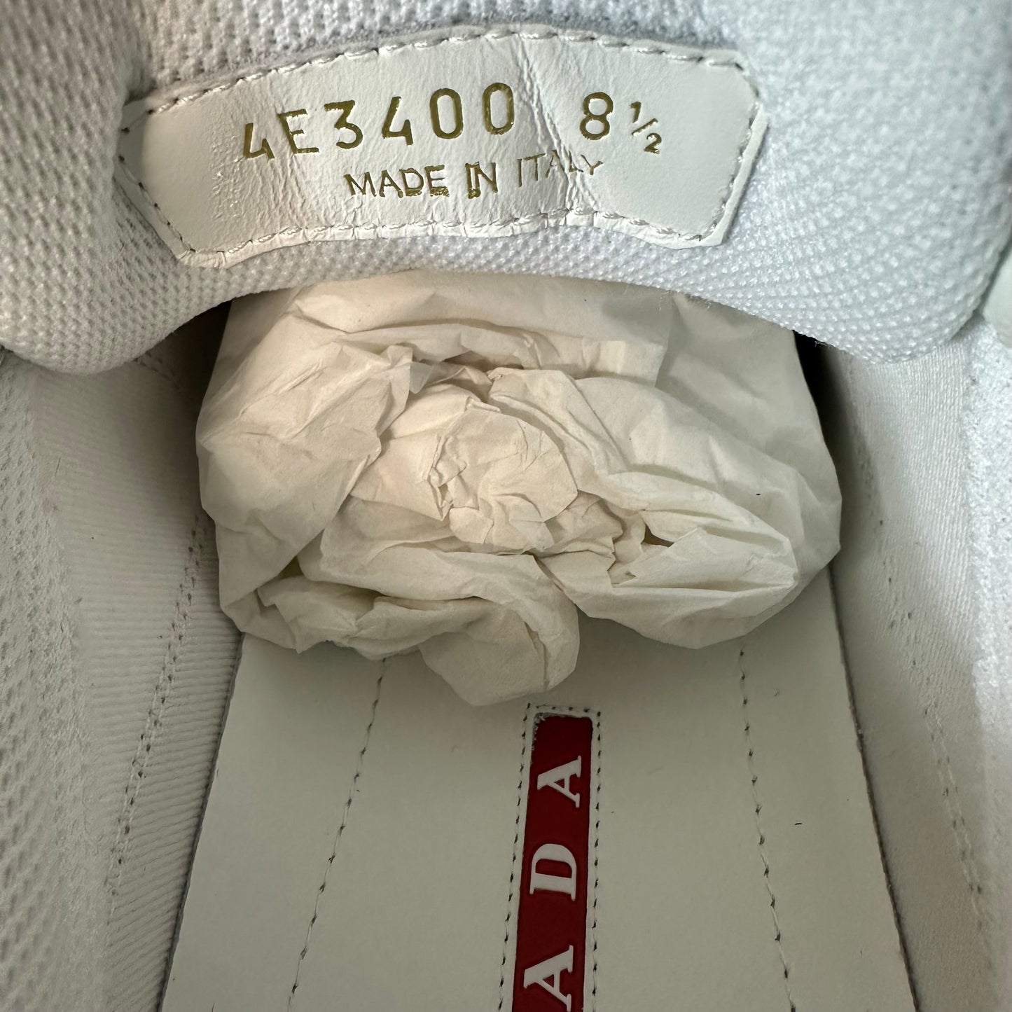 Prada Americas Cup Astrale Argento Patent Sneaker Sz 8.5 DS