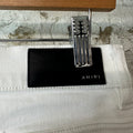 Amiri MX1 White Leather White Denim Jeans Sz 32
