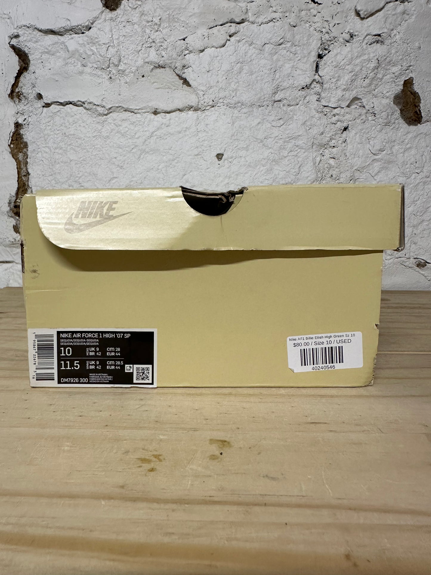 Nike Air Force 1 High  Billie Eilish Green Sz 10