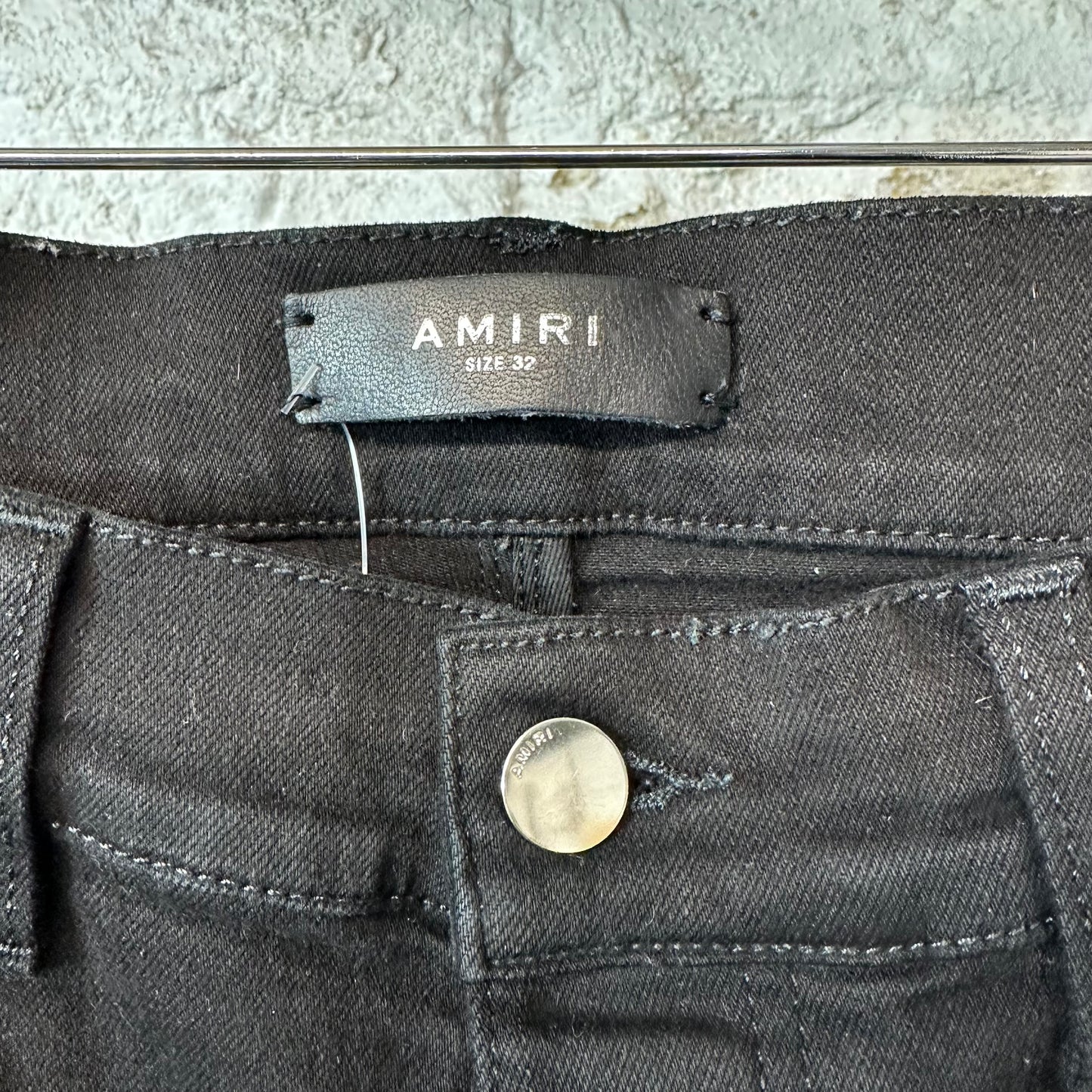 Amiri Plain Black Denim Jeans Sz 32