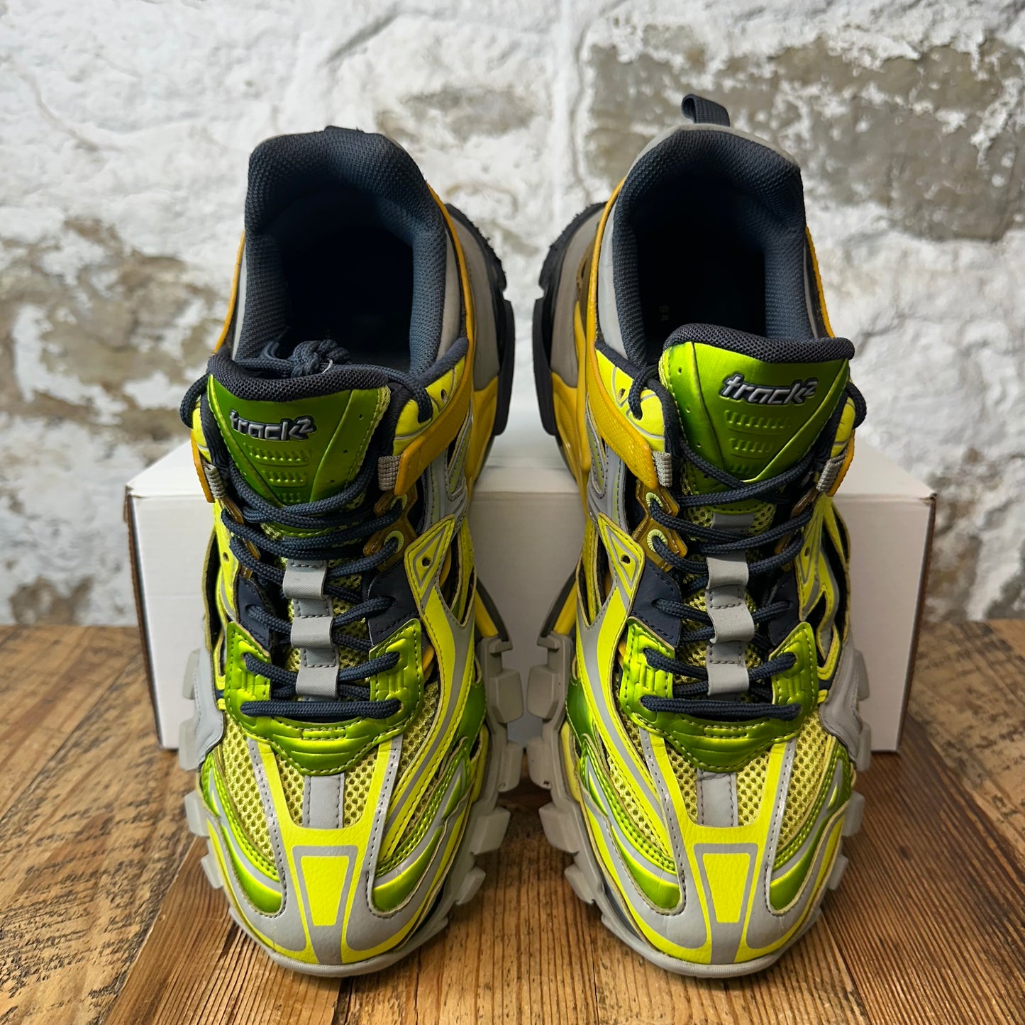 Balenciaga Track 2 Neon Yellow Green Grey Sneaker Sz 10 (43)
