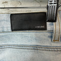 Amiri Knee Rip Plain Lightwash Blue Denim Jeans Sz 32