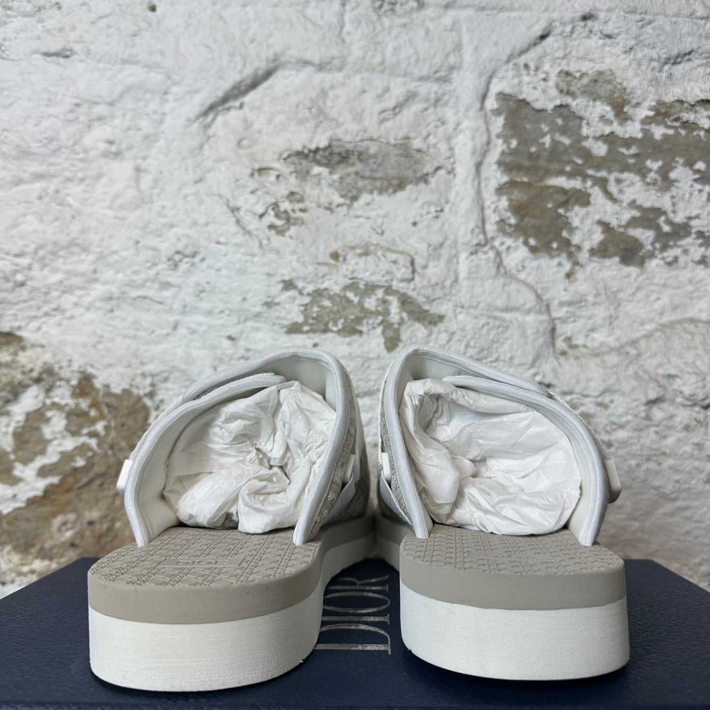 Dior Alpha Oblique White Sandal Sz 13 (46) DS
