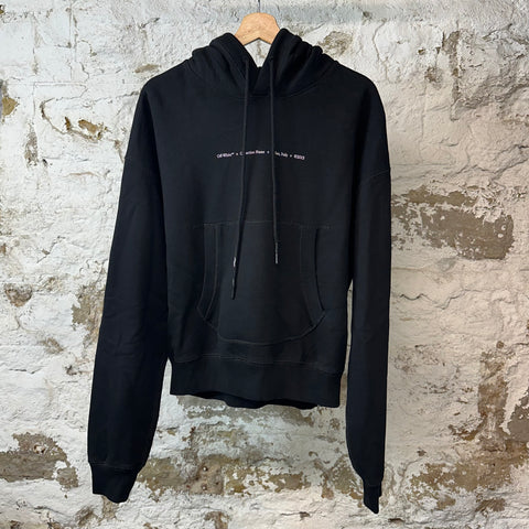 Off White Paint Swirls Hoodie Black Sz M