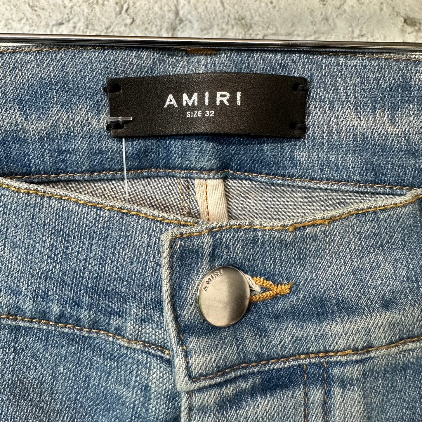 Amiri MX2 Multicolor Flannel Blue Denim Jeans Sz 32