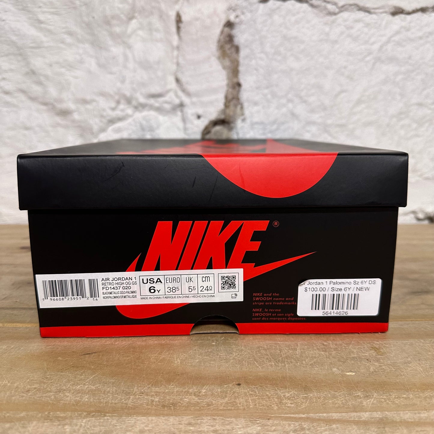 Air Jordan 1 High Palomino Sz 6Y DS