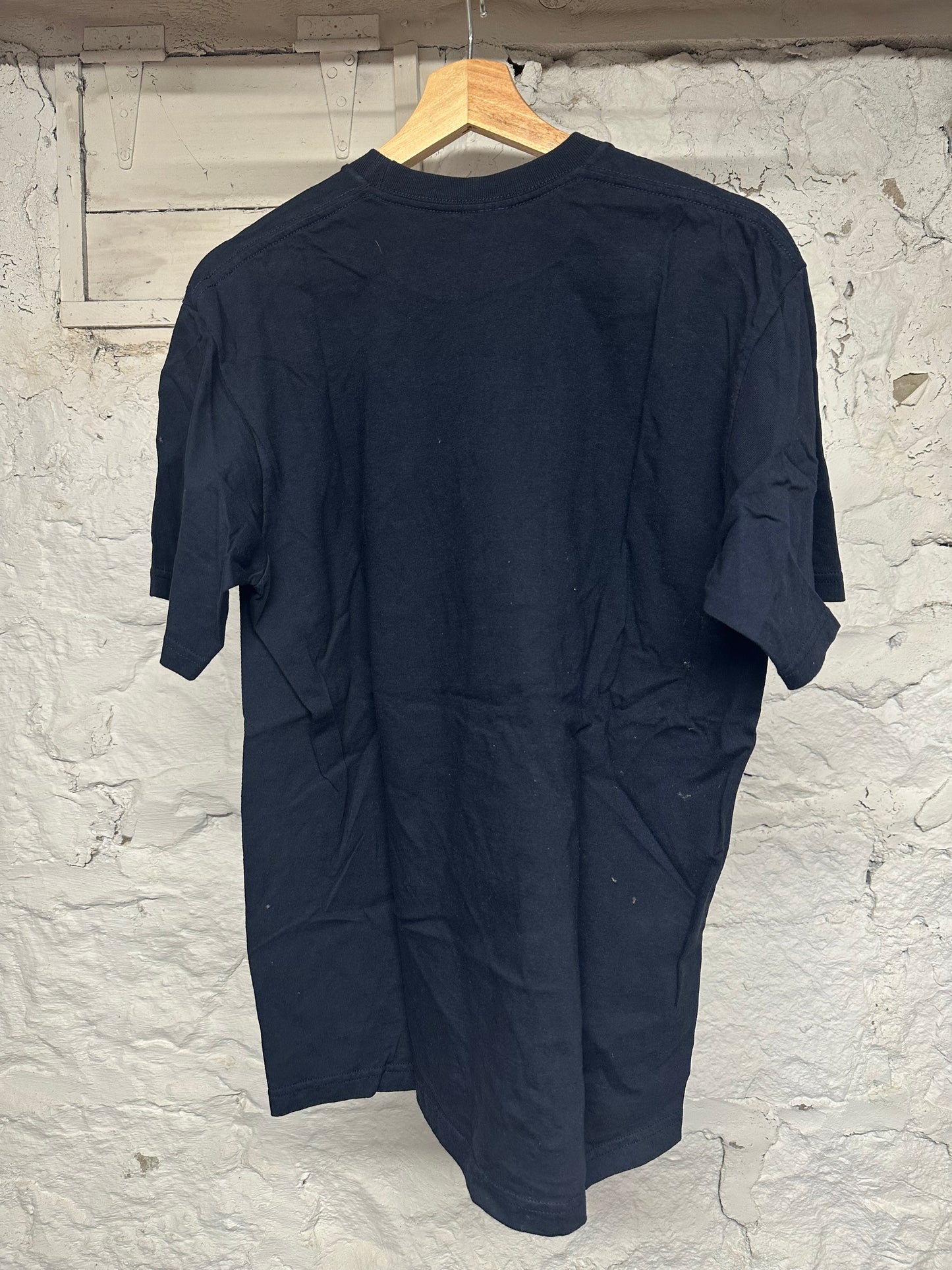 Supreme Fade Spellout Navy Yellow T-Shirt Sz M