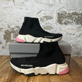 Balenciaga Black White Pink Sock Runner Sneaker Sz 6.5 (39)