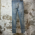 Amiri Distressed Plain Blue Denim Jeans Sz 32