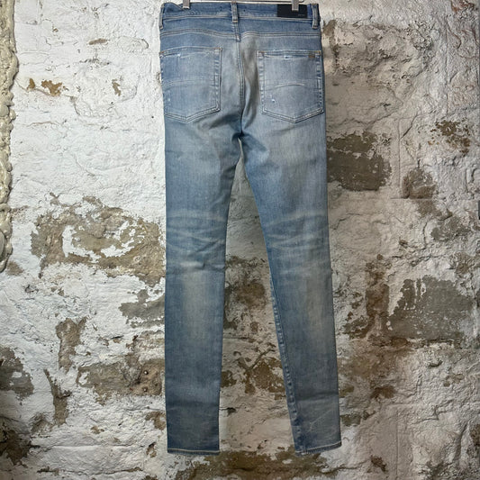 Amiri Distressed Plain Blue Denim Jeans Sz 32