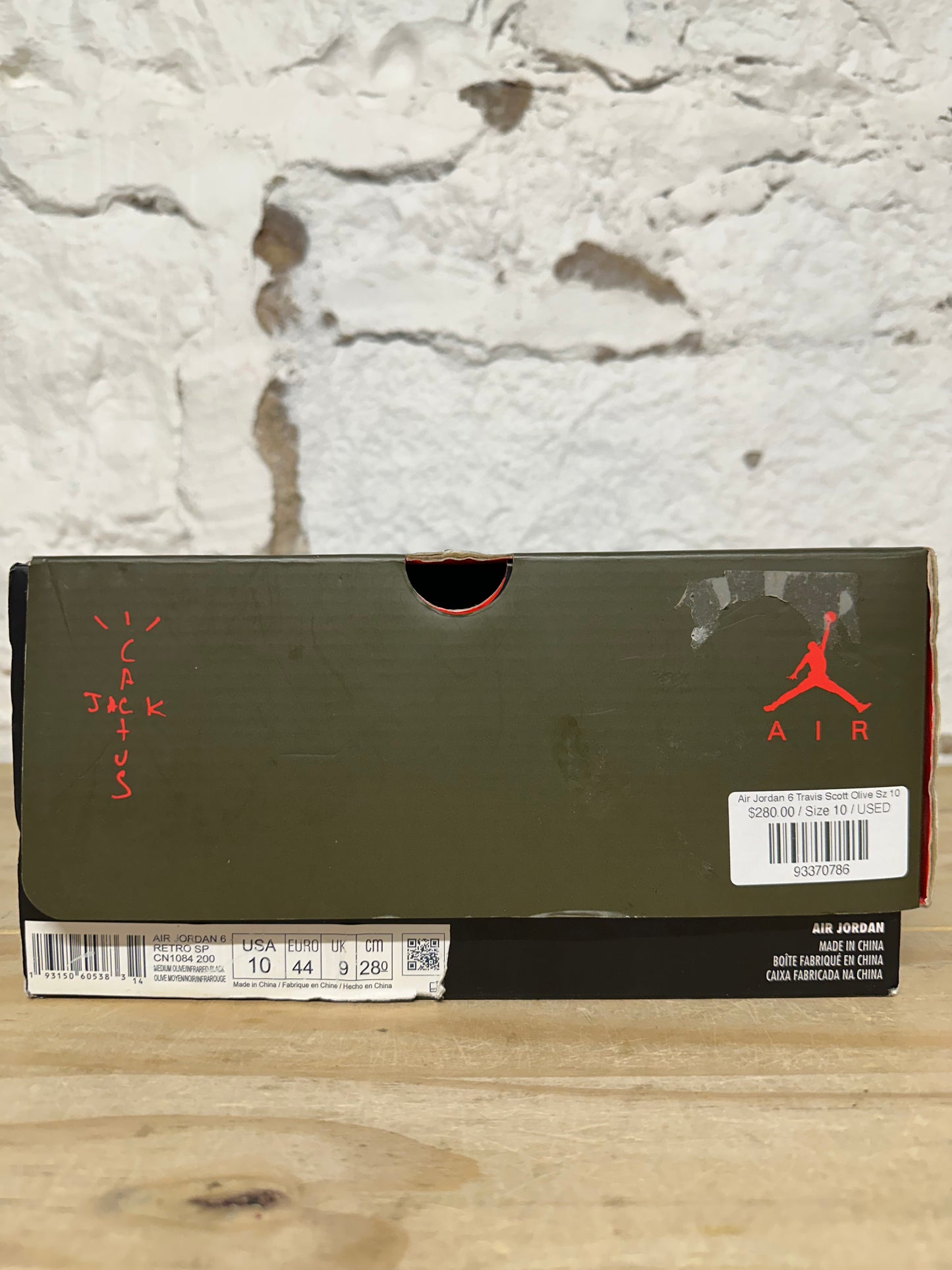 Air Jordan 6 Travis Scott Olive Sz 10