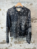 Kapital Black Gray Paisley Button Up Shirt Sz S