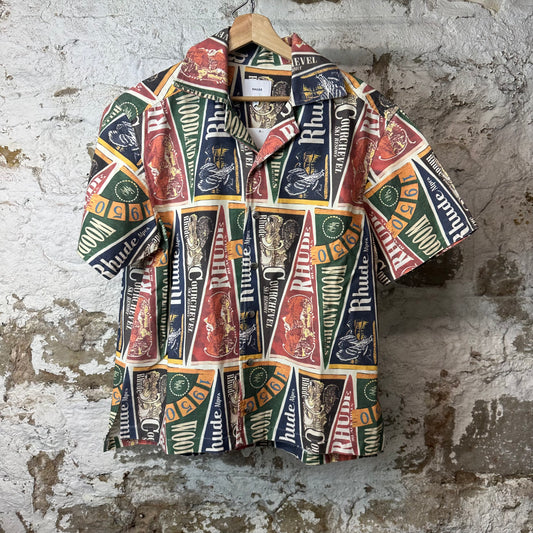 Rhude Multicolor Pendant Button Up Shirt Sz M