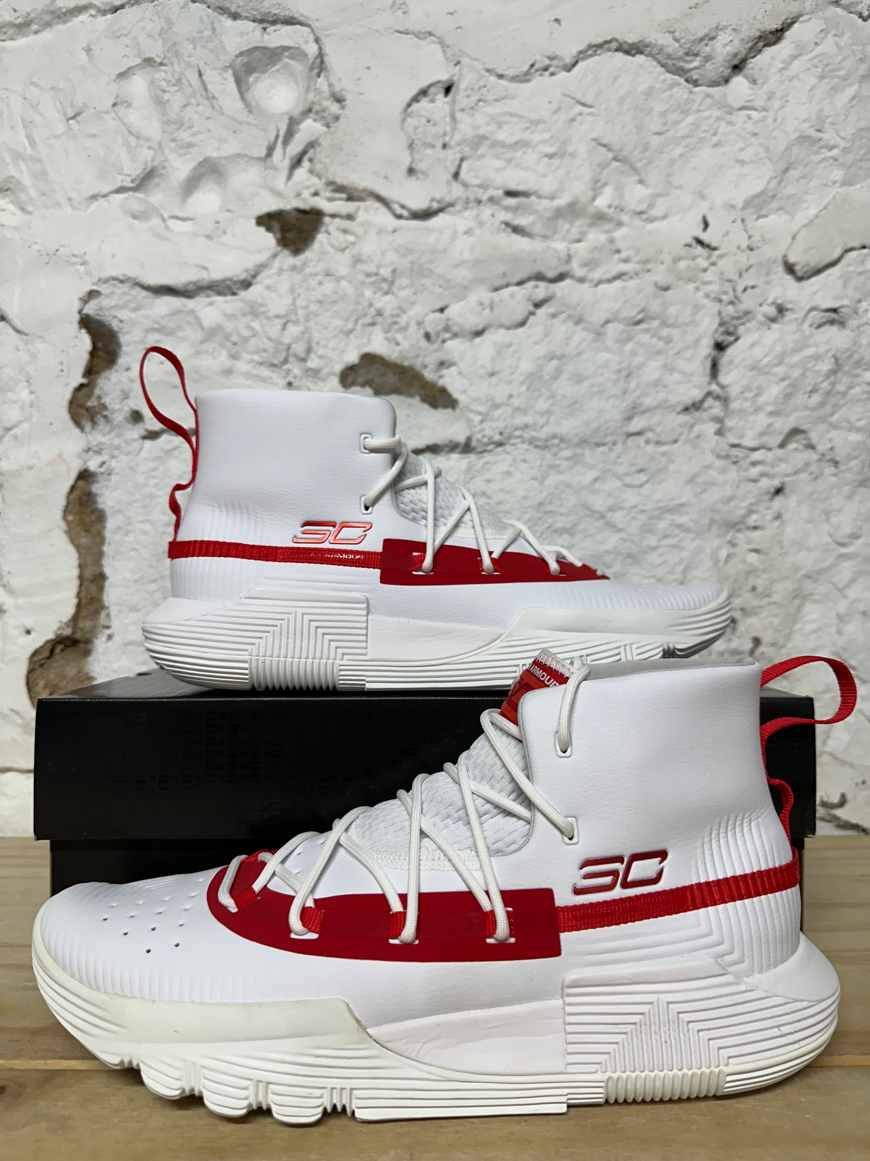 Under Armour Curry 3Zer0 2 White Red Sz 10.5 DS