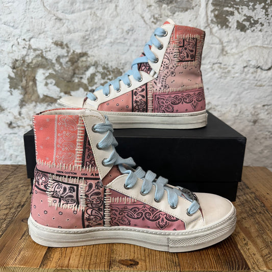 Amiri Pink Patchwork White High Sneaker Sz 9 (42)