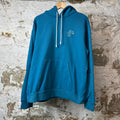 Louis Vuitton Pin Logo Embroidered Hoodie Blue Sz XL