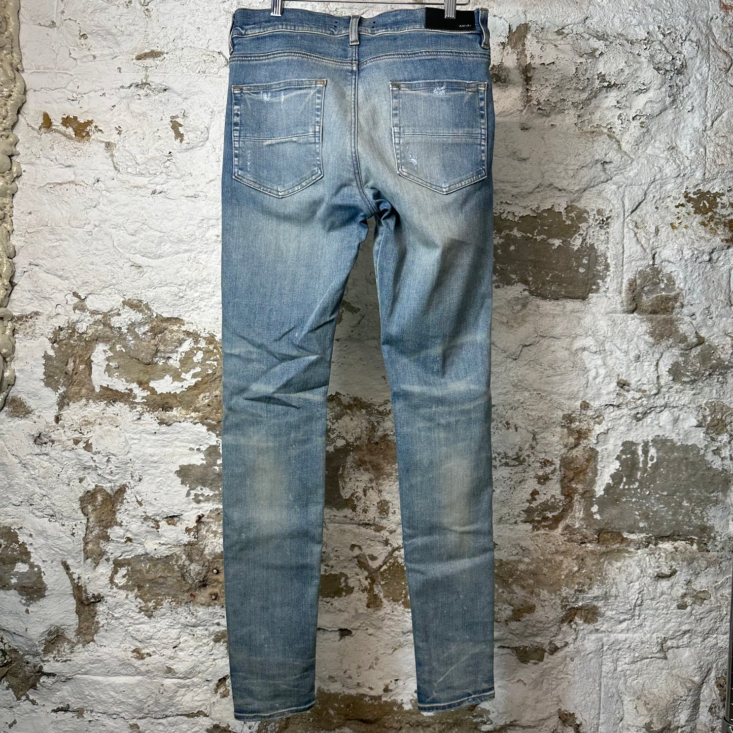 Amiri MX1 Multicolor Paisley Thrasher Blue Denim Jeans Sz 32
