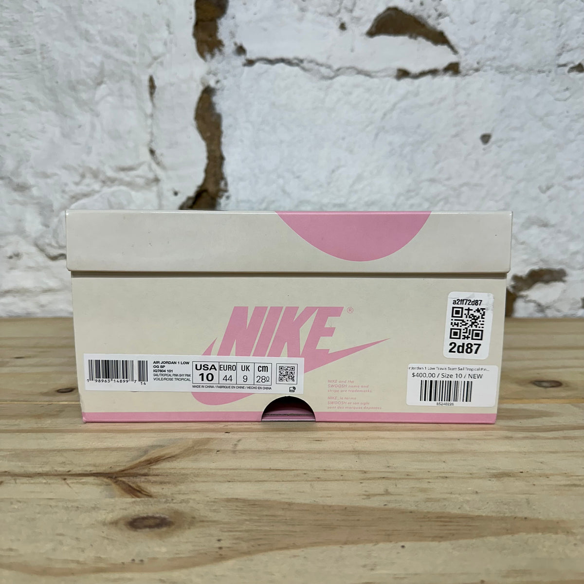 Air Jordan 1 Low Travis Scott Sail Tropical Pink Sz 10 DS