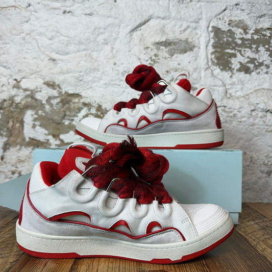 Lanvin Curb Red Lace White Sneaker Sz 10 (43)