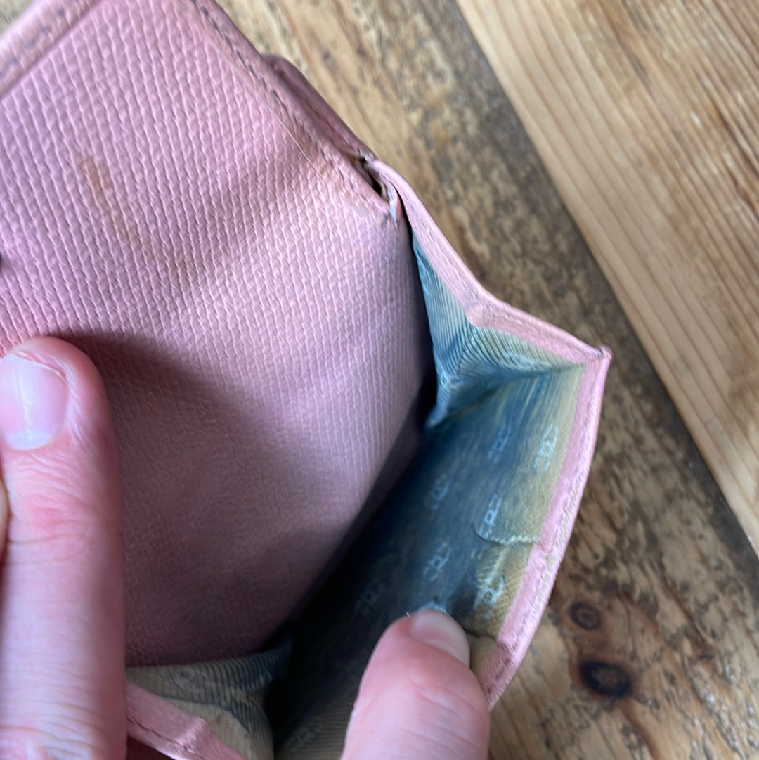 Chanel Pink Leather Bifold Wallet