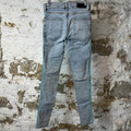 Amiri Teal Velour Stripe Washed Blue Denim Jeans Sz 28