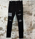 Amiri Blue Tie Dye Spell Black Denim Jeans Sz 31