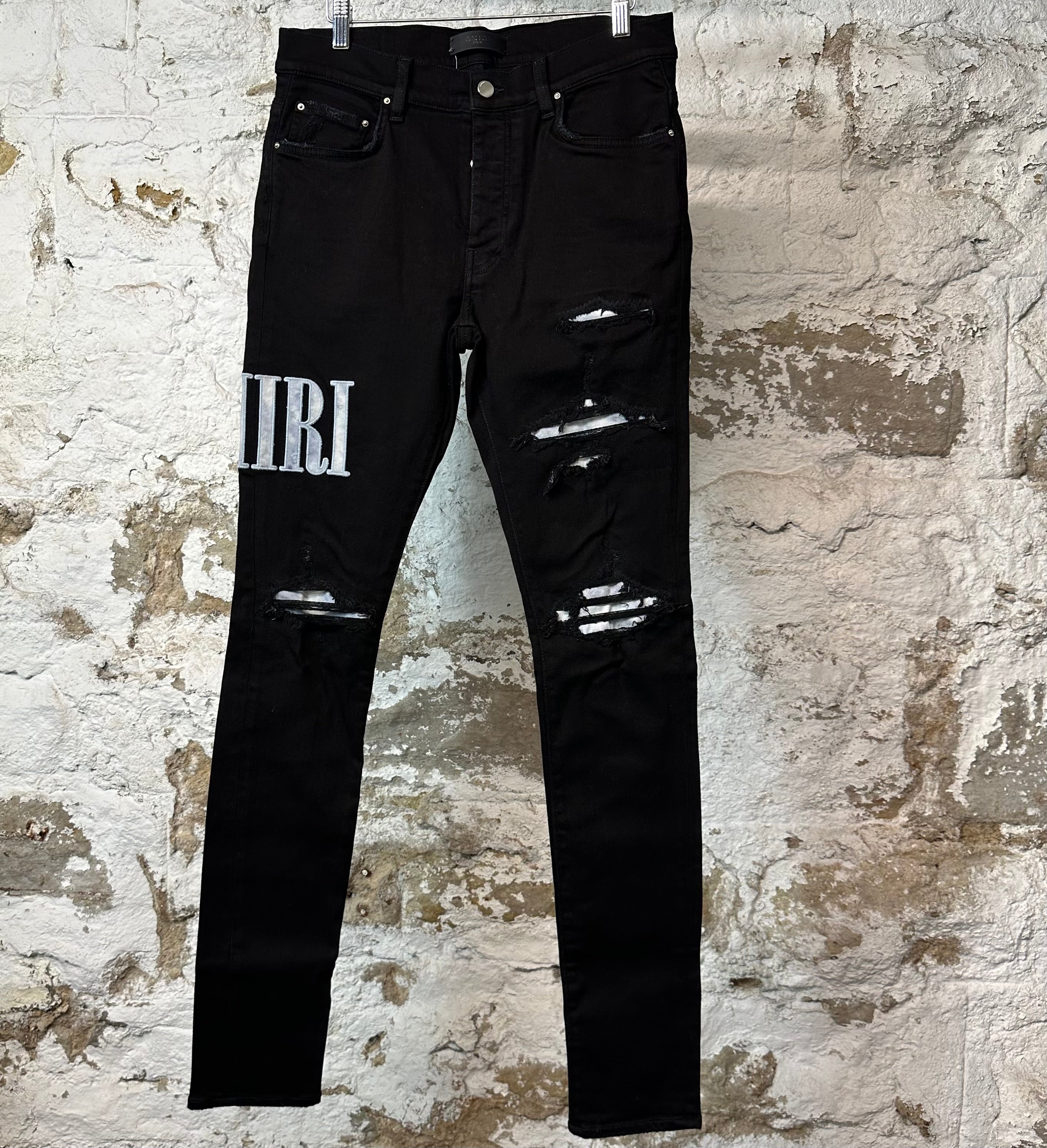 Amiri Blue Tie Dye Spell Black Denim Jeans Sz 31