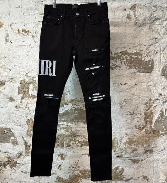 Amiri Blue Tie Dye Spell Black Denim Jeans Sz 31