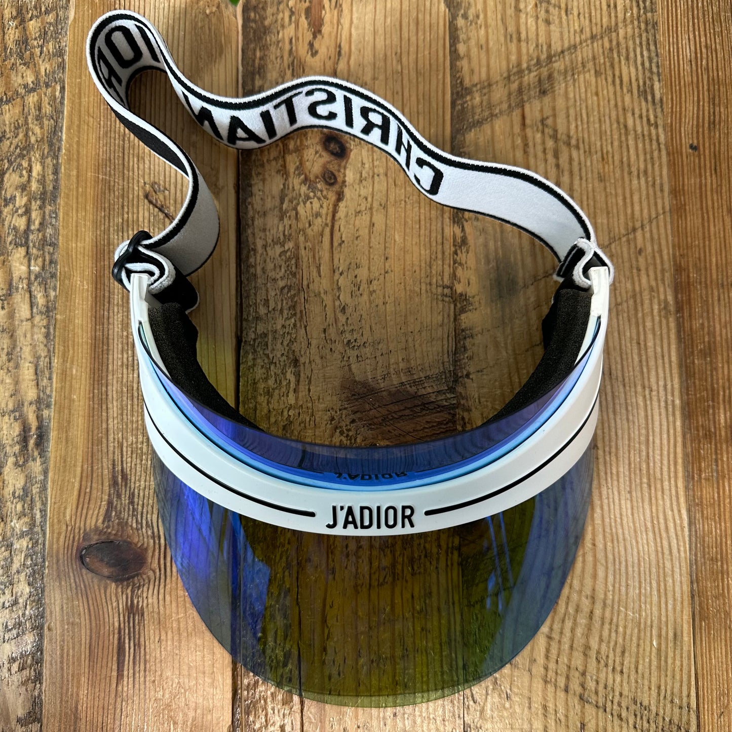 Christian Dior Blue Mirrored Sun Visor