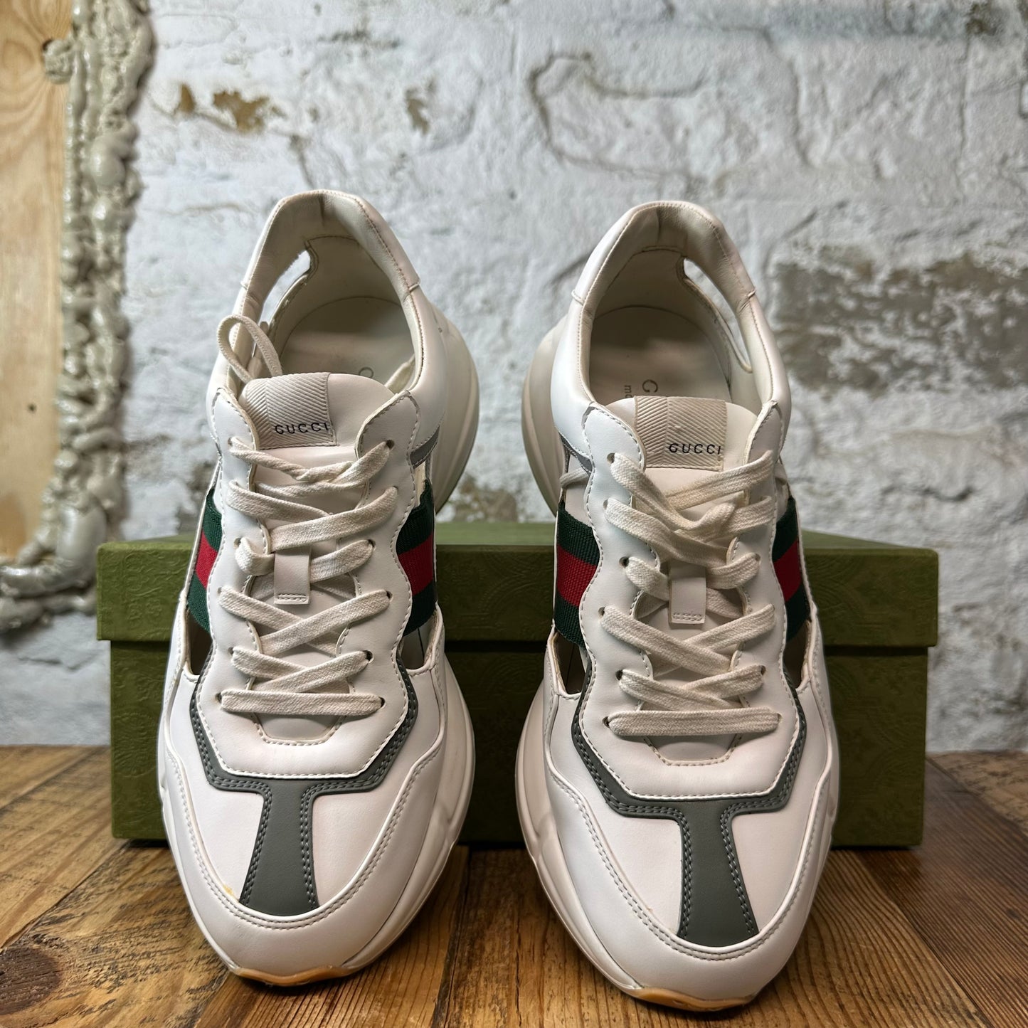 Gucci Rhyton Cut Out White Sneaker Sz 8