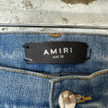 Amiri MX1 Brown Suede Blue Denim Jeans Sz 32