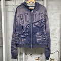 Vale Track Faded Blue Zip Up Hoodie Sz M