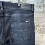Amiri MX1 Cracked Blue Black Denim Jeans Sz 36