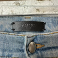 Amiri MX1 Cream Suede Blue Denim Jeans Sz 30