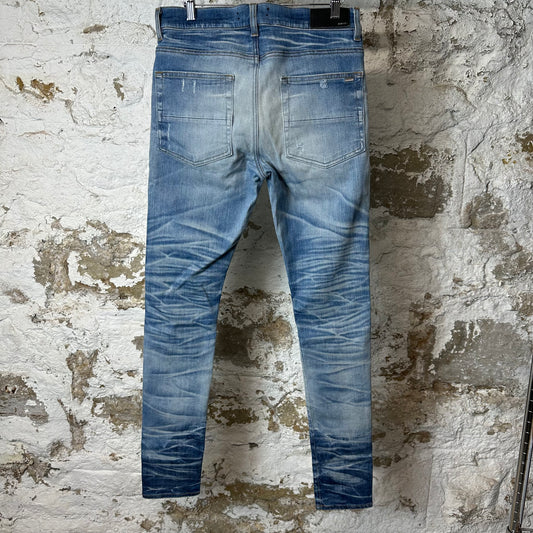 Amiri MX1 Sky Blue Cream Blue Denim Jeans Sz 32
