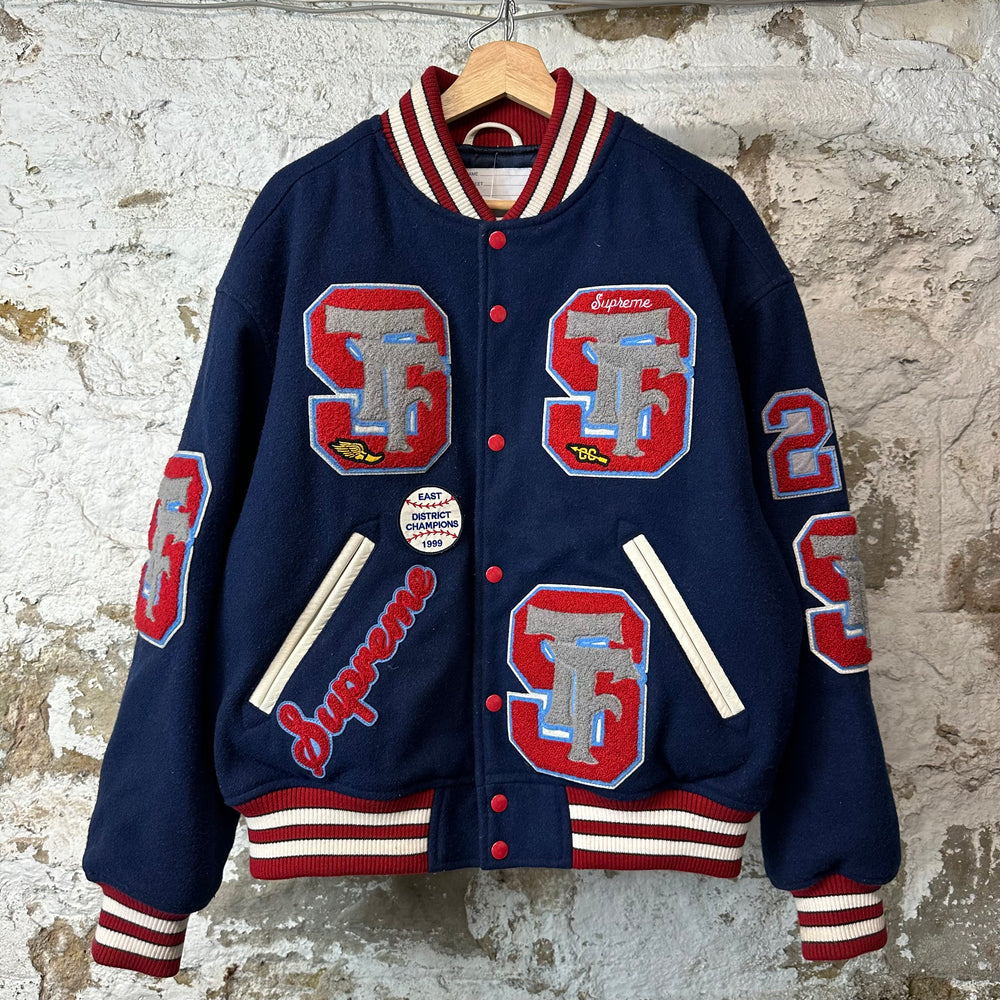 Supreme Drill Team Navy Varsity Jacket Sz M