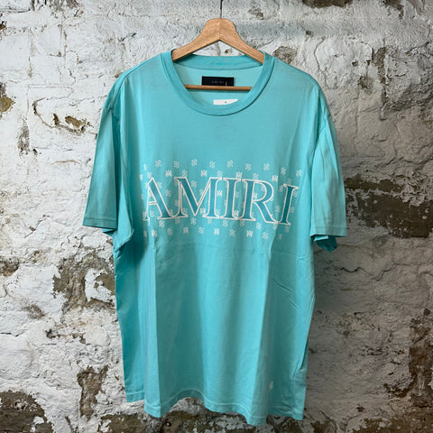 Amiri White Paisley Teal Blue Spell T-shirt Sz XL