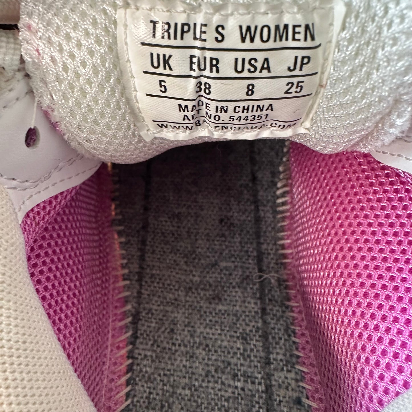Balenciaga Triple S Cream Pink Sneaker Sz 6 (38)