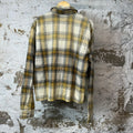 Vale Brown Wheat Rhinestone Button Up Flannel Sz S