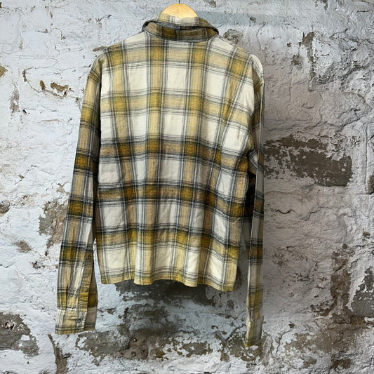 Vale Brown Wheat Rhinestone Button Up Flannel Sz S