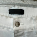 Amiri MX1 White Leather White Denim Jeans Sz 34