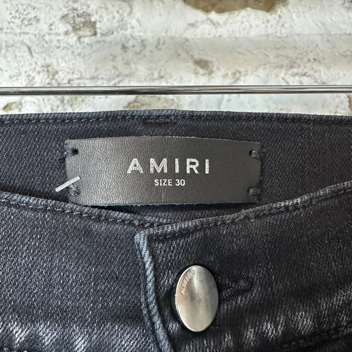 Amiri Plain Faded Black DIstressed Denim Jeans Sz 30