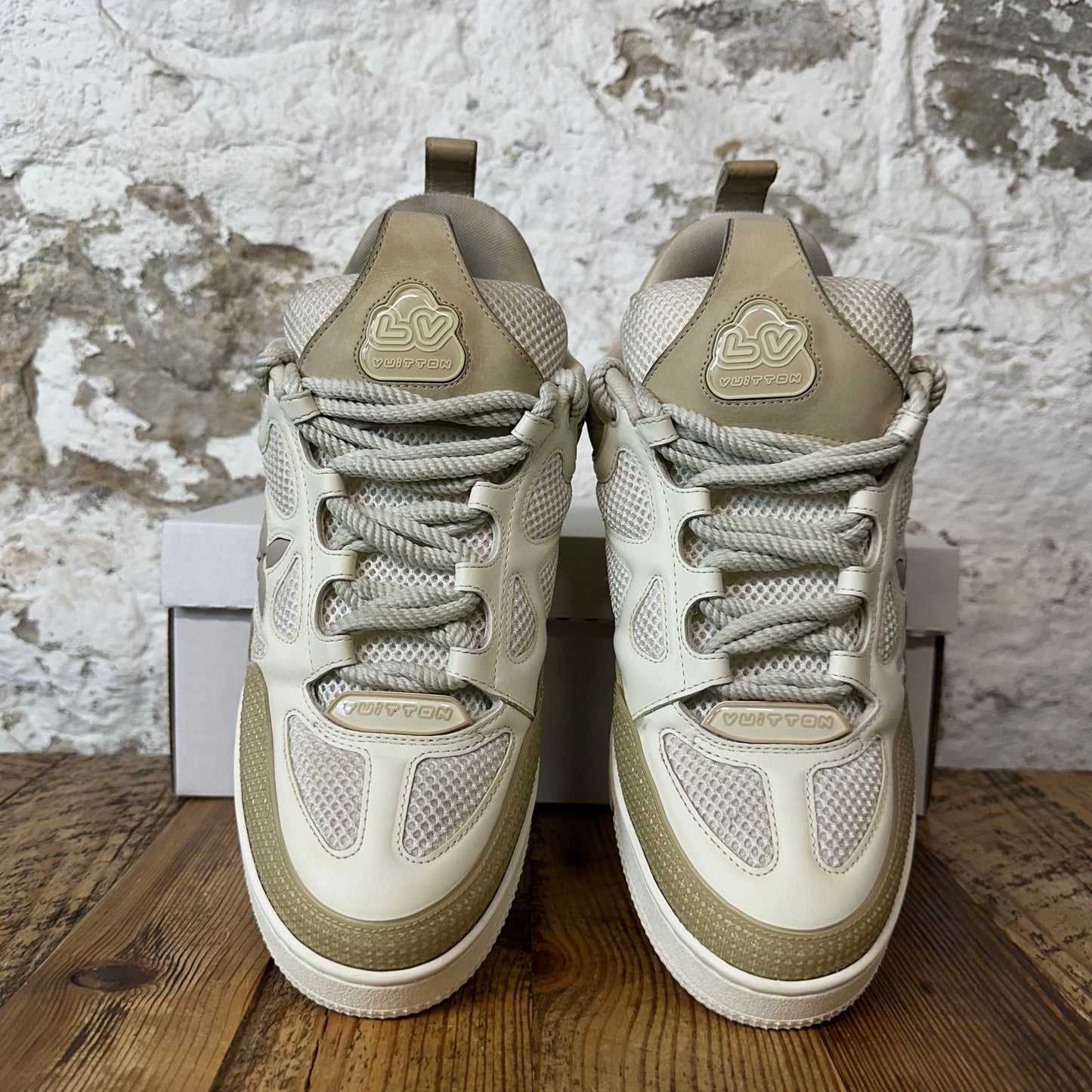 Louis Vuitton Beige Cream Skate Sneaker Sz 10 (8.5LV)