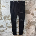 Amiri MX1 Black Paisley Black Denim Jeans Sz 36