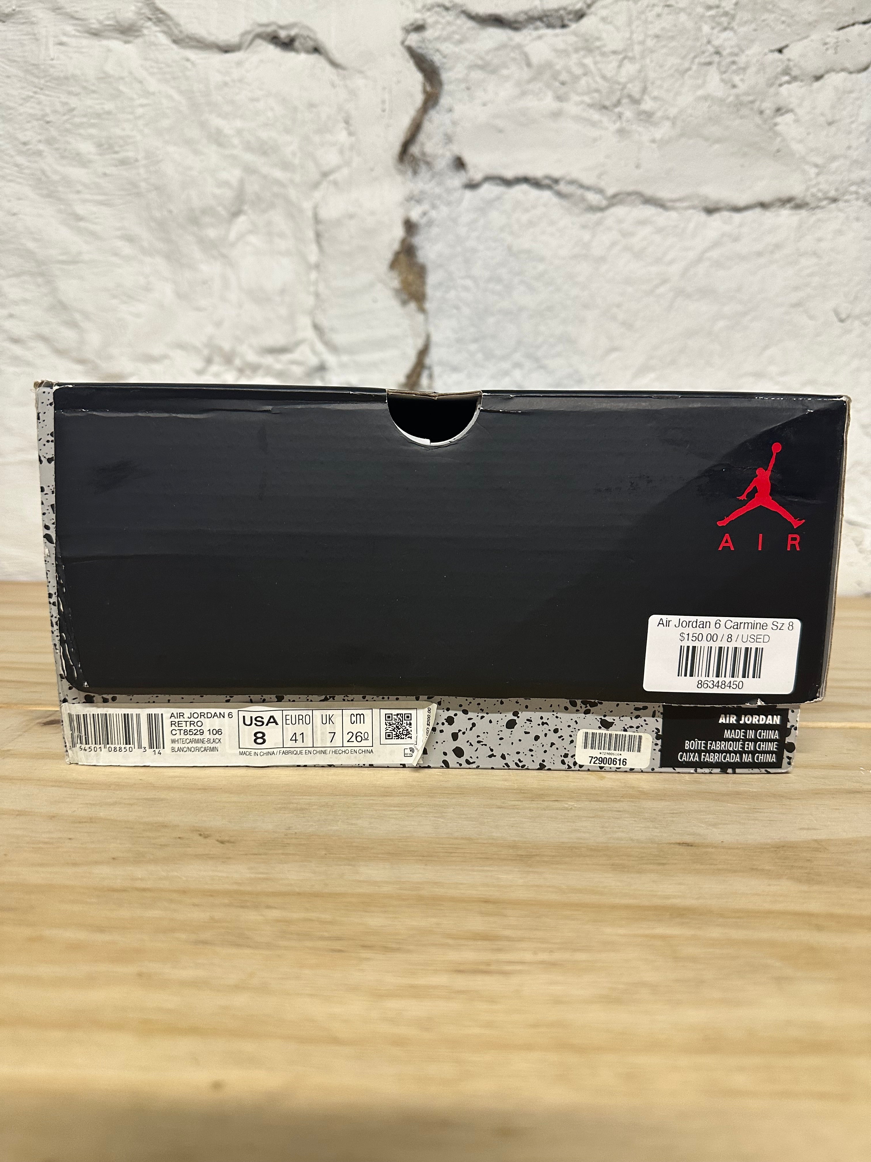 最終値下‼️ Air Jordan 6 [Carmine ] USED品 NIKE AIR JORDAN 6 RETRO CARMINE 2021 B-GRADE CT8529-106