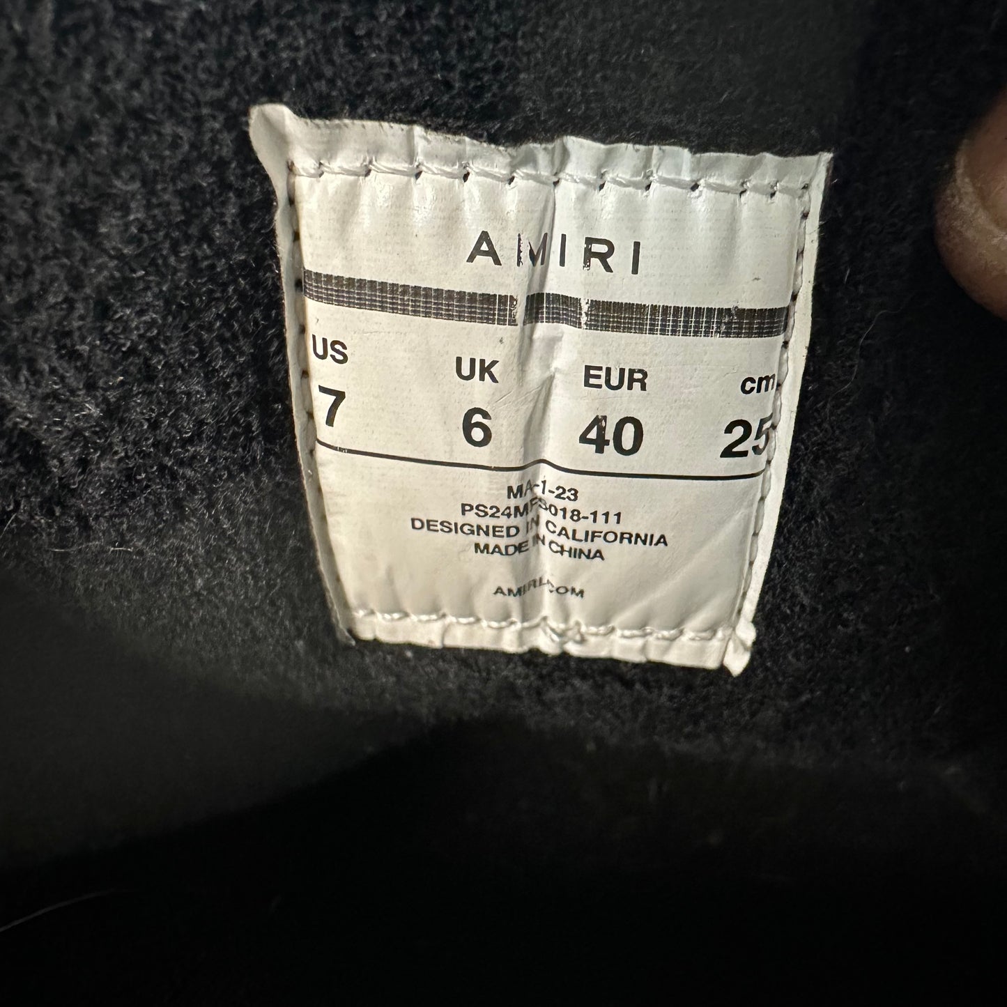 Amiri MA-1 Black White Cream Sneaker Sz 7 (40)