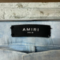 Amiri MX1 Blue Leather Mineral Wash Denim Jeans Sz 28