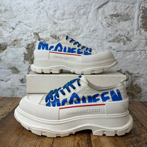 Alexander Mcqueen Blue Spell White Tread Boot Low Sz 10 (43)